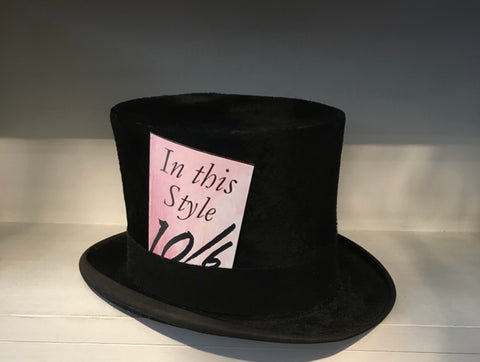 Antique Silk/ Velvet Top Hat with Mad Hatter customisation.