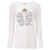 Alice Through The Looking Glass Reflective Mirror  White T-Shirt - Long Sleeve