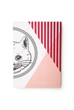 Fuschia and pastel pink Cheshire Cat Notebook